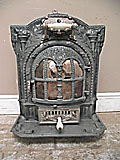 large grey enamel stove